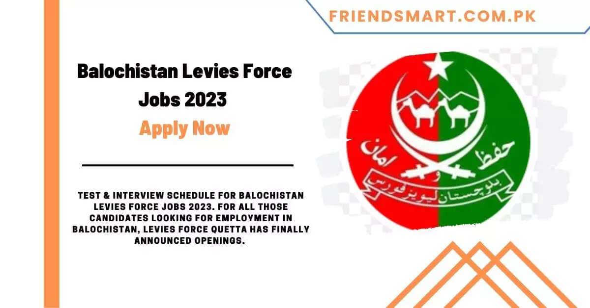 Balochistan Levies Force Jobs 2023 Apply Now