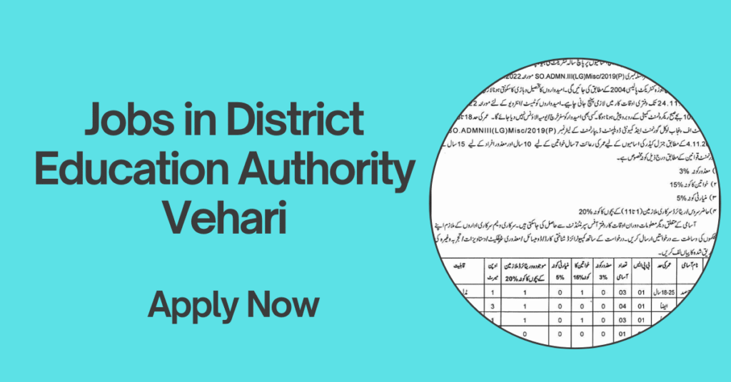 Jobs in District Education Authority Vehari