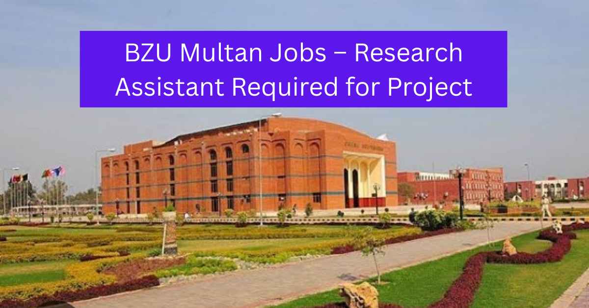 BZU Multan Jobs – Research Assistant Required for Project