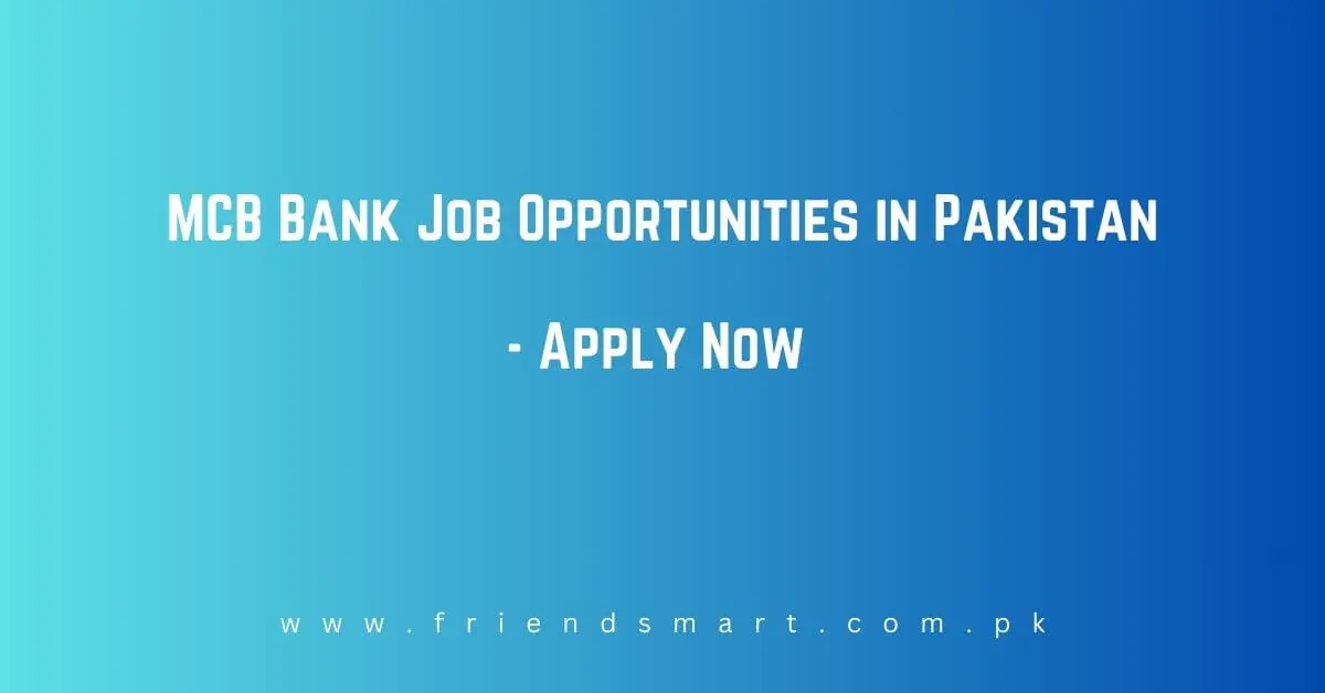 MCB Bank Job in Pakistan